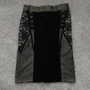 Tripp NYC gothic velvet lace black skirt Sz Small Midi